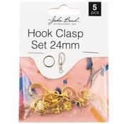 Gold - John Bead Hook Clasp Set 24mm 5/Pkg