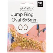 Gold - John Bead Jump Ring Oval 6x5mm 98/Pkg