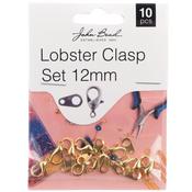 Gold - John Bead Lobster Clasp Set 12mm 10/Pkg