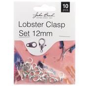 Silver - John Bead Lobster Clasp Set 12mm 10/Pkg