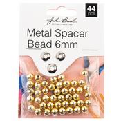 Gold - John Bead Metal Spacer Bead 6mm 44/Pkg