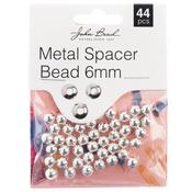 Silver - John Bead Metal Spacer Bead 6mm 44/Pkg