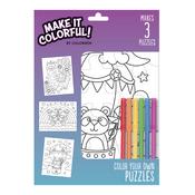 Critters Color Your Own Puzzle - Make It Colorful - American Crafts