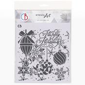 Happy Holidays 8x8 Texture Stencil - Sparkling Christmas - Ciao Bella