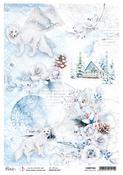White Wild Fox A4 Rice Paper - Winter Journey - Ciao Bella