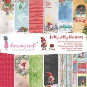 Holly Jolly Christmas, 12 Designs/2 Each - Dress My Craft Single-Sided Paper Pad 12"X12" 24/Pkg
