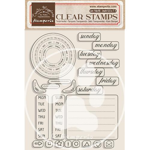 Stamperia Intl > Create Happiness Christmas Plus > Weekly Planner Stamp Set  - Create Happiness Christmas Plus - Stamperia: A Cherry On Top