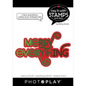 Merry Everything Large Inlay Phrase Dies - Photoplay