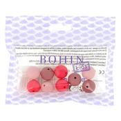 PINK ASSORTMENT 15MM - Bohin Round Silicone Beads 9/Pkg