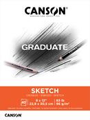 40 Sheets - Canson Graduate Series Sketch Pad 9"X12"
