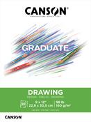 30 Sheets - Canson Graduate Series Drawing Pad 9"X12"