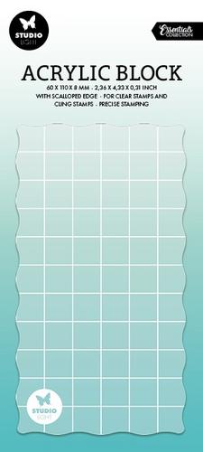 5 x 2 Acrylic Stamp Block Clear Stamping Block with Grid Lines