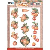 Orange Baubles, Wooden Christmas - Find It Trading Jeanine's Art 3D Push Out Sheet