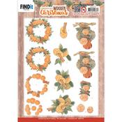 Orange Fruit, Wooden Christmas - Find It Trading Jeanine's Art 3D Push Out Sheet
