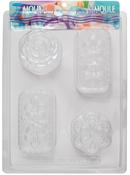 4 Cavity - Flowers - Life Of The Party Soap Mold 7.75"X10.25"
