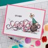 Party Streamers Cling Rubber Stamps - Spellbinders