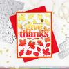 Fall leaves Background Stencil - Give Thanks - Waffle Flower Crafts