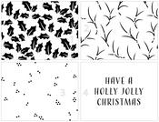 Layered Holly Background A2 Stencil - The Crafter's Workshop