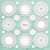 Doilies 2 Chipboard Diecuts - Mintay Chippies - Mintay