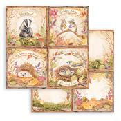 Four Cards Paper - Romantic Woodland - Stamperia