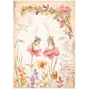 Mice & Flowers Rice Paper - Romantic Woodland - Stamperia