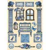 Blue Land Colored Wooden Shapes - Stamperia