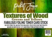 Textures of Wood Greens and Yellows Foiling Toner Card Stock - Picket Fence Studios