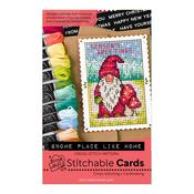 Gnome Place Like Home Stichable Card Patterns - Waffle Flower Crafts