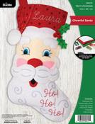 Cheerful Santa - Bucilla Felt Stocking Applique Kit 18" Long