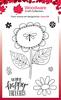 Singles Petal Doodles Happy Thoughts - Woodware Clear stamps 4"X6"