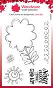 Singles Petal Doodles Never Give Up - Woodware Clear stamps 4"X6"