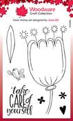 Singles Petal Doodles Take Care - Woodware Clear stamps 4"X6"