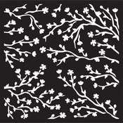 Blossoming Branch - Creative Expressions Stencil 6"X6" By Jamie Rodgers