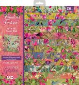 Nature's Garden Fabulous Fuchsia Paper Pad 12"X12"