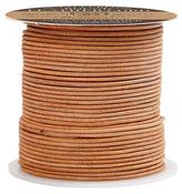 Natural - Hemptique Round Leather Cord Spool 1mm 25yd