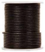 Black - Hemptique Round Leather Cord Spool 1mm 25yd