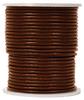 Brown - Hemptique Round Leather Cord Spool 1mm 25yd