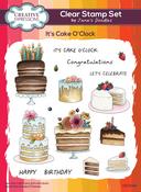 It's Cake O' Clock - Creative Expressions Jane's Doodles Clear Stamp Set 6"X8"