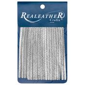 Metallic Silver - Realeather Crafts Deerskin Fringe 2"X3" 2/Pkg Carded