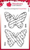 Singles Torn Paper Butterflies - Woodware Clear Stamp 3"X4"