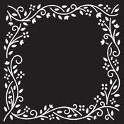 Entwined Floral Frame - Creative Expressions Stencil 6"X6" By Jamie Rodgers