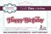 Happy Birthday, Shadowed Sentiments - Creative Expressions Mini Craft Dies By Sue Wilson