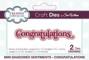 Congratualtions, Shadowed Sentiments - Creative Expressions Mini Craft Dies By Sue Wilson