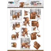Scottish Highlander, Sturdy Winter - Find It Trading Amy Design 3D Push Out Sheet