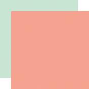 Coral / Teal 12x12 Coordinating Solid Paper - Here Comes Spring - Carta Bella