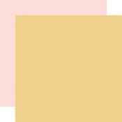 Yellow / Pink 12x12 Coordinating Solid Paper - Here Comes Spring - Carta Bella