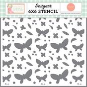 Friendly Butterfly Skies Stencil - Here Comes Spring - Carta Bella