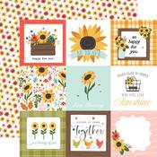 4x4 Journaling Cards Paper - Sunflower Summer - Carta Bella