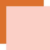 Light Pink - Orange Coordinating Solid Paper - Sunflower Summer - Carta Bella - PRE ORDER