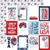 3x4 Journaling Cards Paper - Stars and Stripes Forever - Echo Park - PRE ORDER